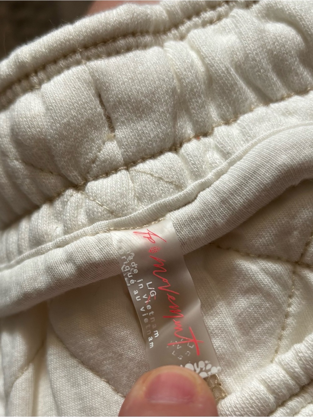 NEW Free People white quilted jogger sweatpants - Picture 6 of 6